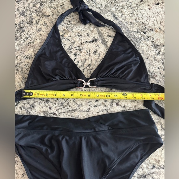 Michael Kors Silver Hardware Triangle Bikini Top with
Bottoms Women’s Size L - Picture 3 of 7